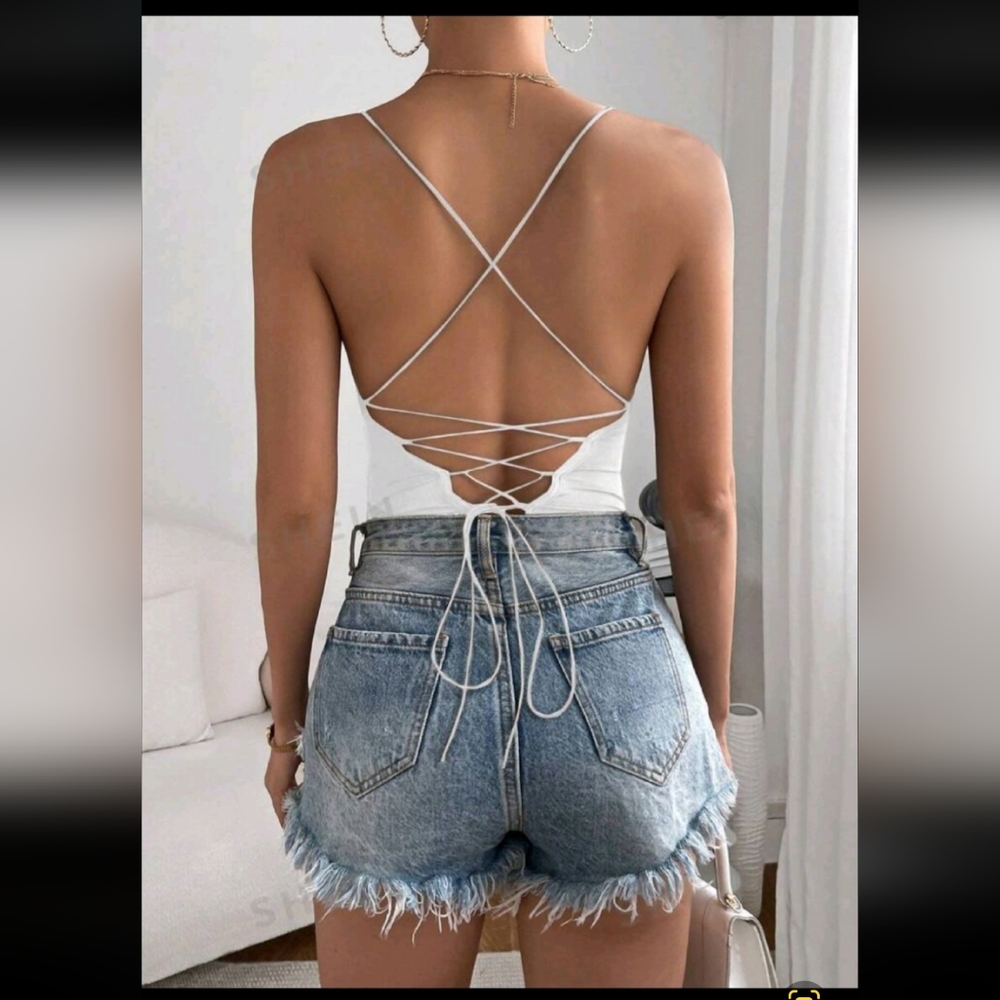 Strappy Crisscross Bodysuit nwot